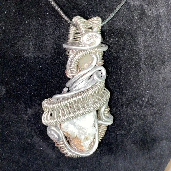 Accessories Geode And Raw Opal Wire Wrapped Heady Pendant Poshmark